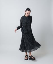 RHBGC26630 HIROKO KOSHINO(ヒロココシノ) 楊柳シフォンロゴデザインブラウス /日本製/洗える ブラック