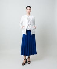 RHBGD03690 HIROKO KOSHINO(ヒロココシノ) メッシュシアージャケット/日本製 ホワイト