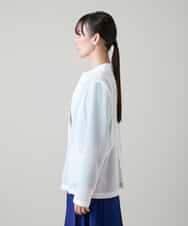 RHBGD03690 HIROKO KOSHINO(ヒロココシノ) メッシュシアージャケット/日本製 ホワイト