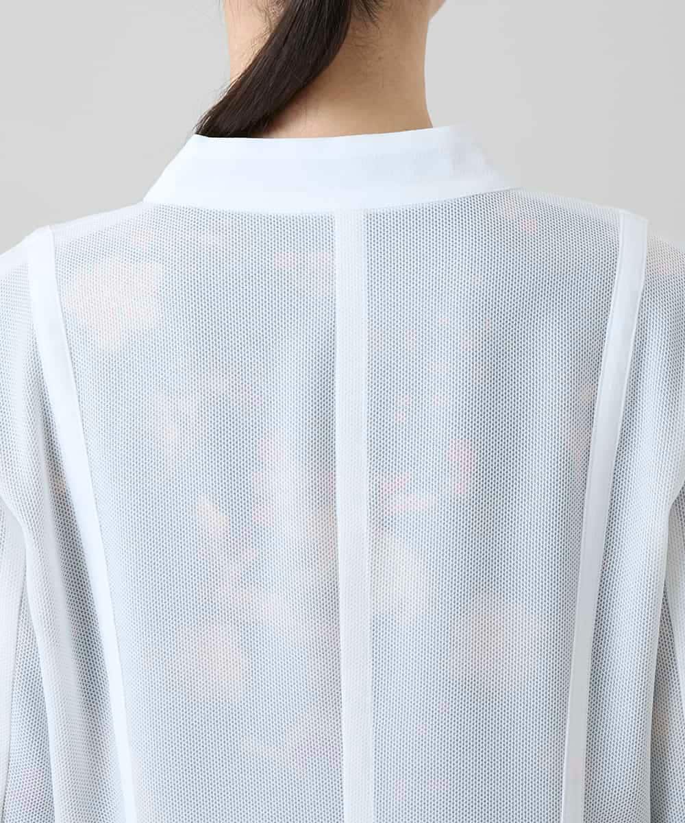 RHBGD03690 HIROKO KOSHINO(ヒロココシノ) メッシュシアージャケット/日本製 ホワイト