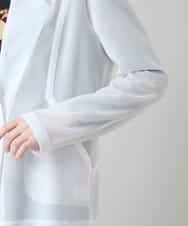 RHBGD03690 HIROKO KOSHINO(ヒロココシノ) メッシュシアージャケット/日本製 ホワイト