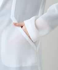 RHBGD03690 HIROKO KOSHINO(ヒロココシノ) メッシュシアージャケット/日本製 ホワイト