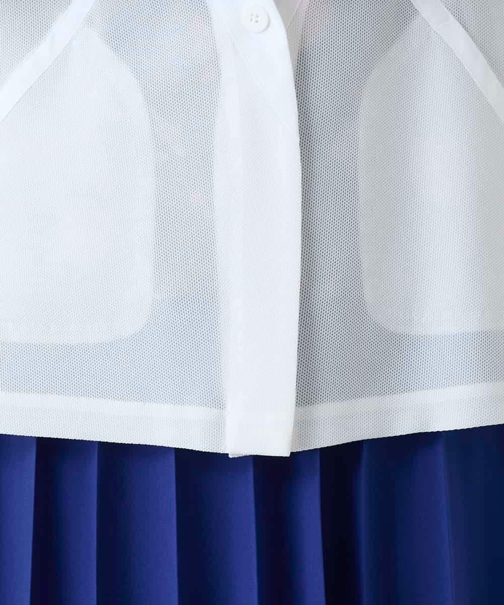 RHBGD03690 HIROKO KOSHINO(ヒロココシノ) メッシュシアージャケット/日本製 ホワイト