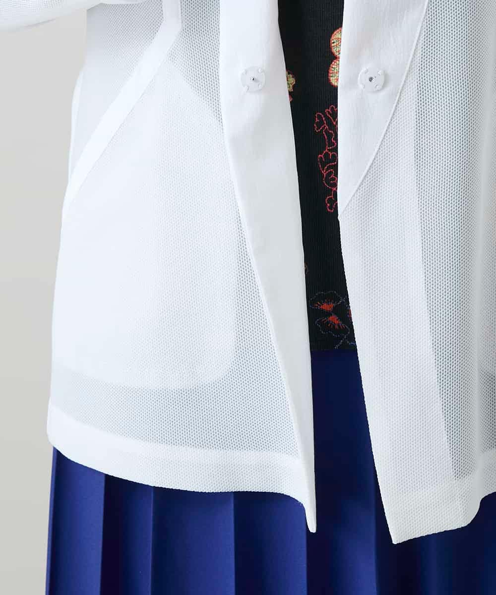 RHBGD03690 HIROKO KOSHINO(ヒロココシノ) メッシュシアージャケット/日本製 ホワイト