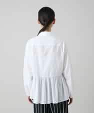 RHBGD04690 HIROKO KOSHINO(ヒロココシノ) 刺繍アクセントカシュクールブラウス/洗える ホワイト