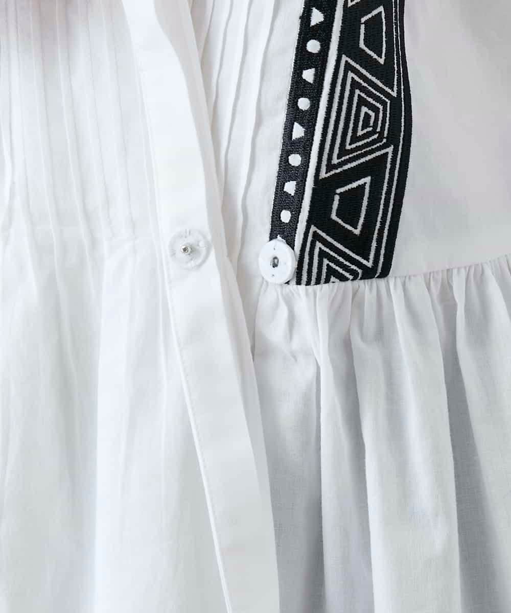 RHBGD04690 HIROKO KOSHINO(ヒロココシノ) 刺繍アクセントカシュクールブラウス/洗える ホワイト