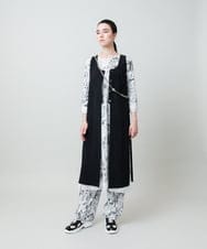 RHBGD06540 HIROKO KOSHINO(ヒロココシノ) ロングスリットデザインジレ /日本製/洗える ベージュ