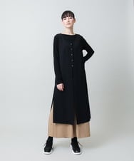 RHBGD06540 HIROKO KOSHINO(ヒロココシノ) 【先行予約】ロングスリットデザインジレ /日本製/洗える ブラック