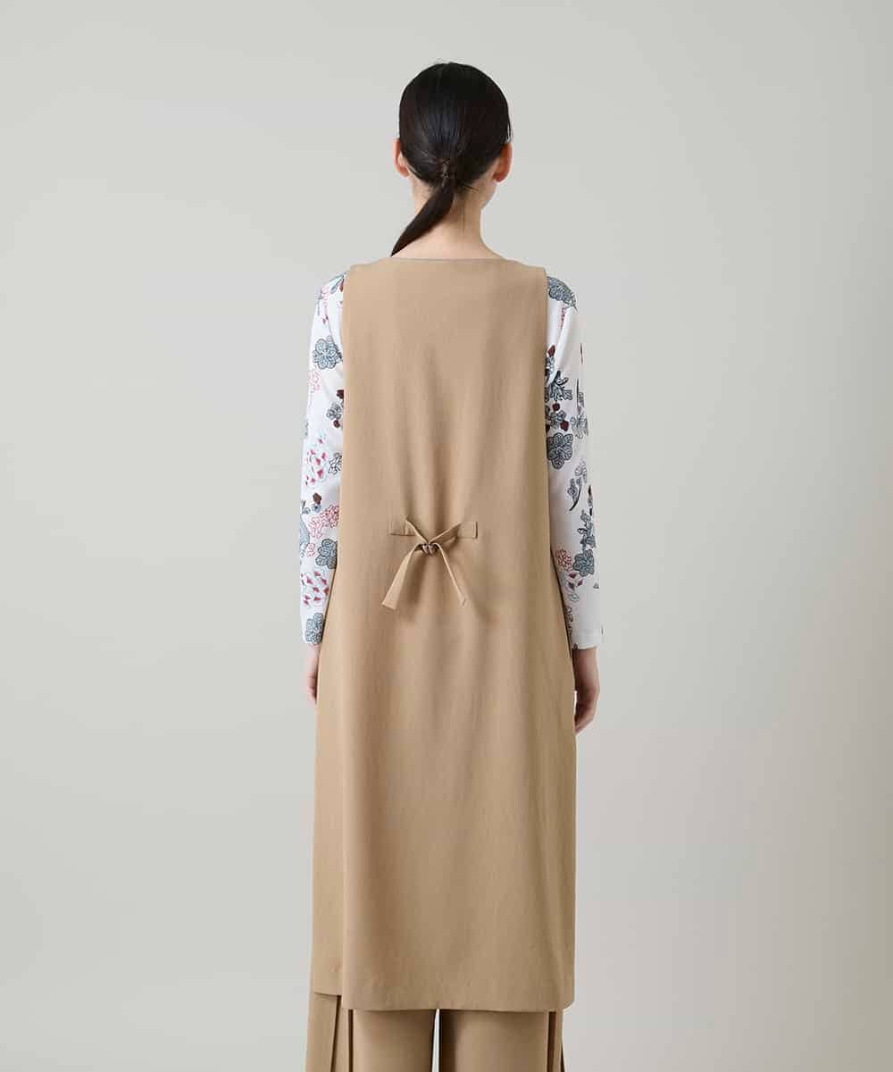 RHBGD06540 HIROKO KOSHINO(ヒロココシノ) 【先行予約】ロングスリットデザインジレ /日本製/洗える ベージュ