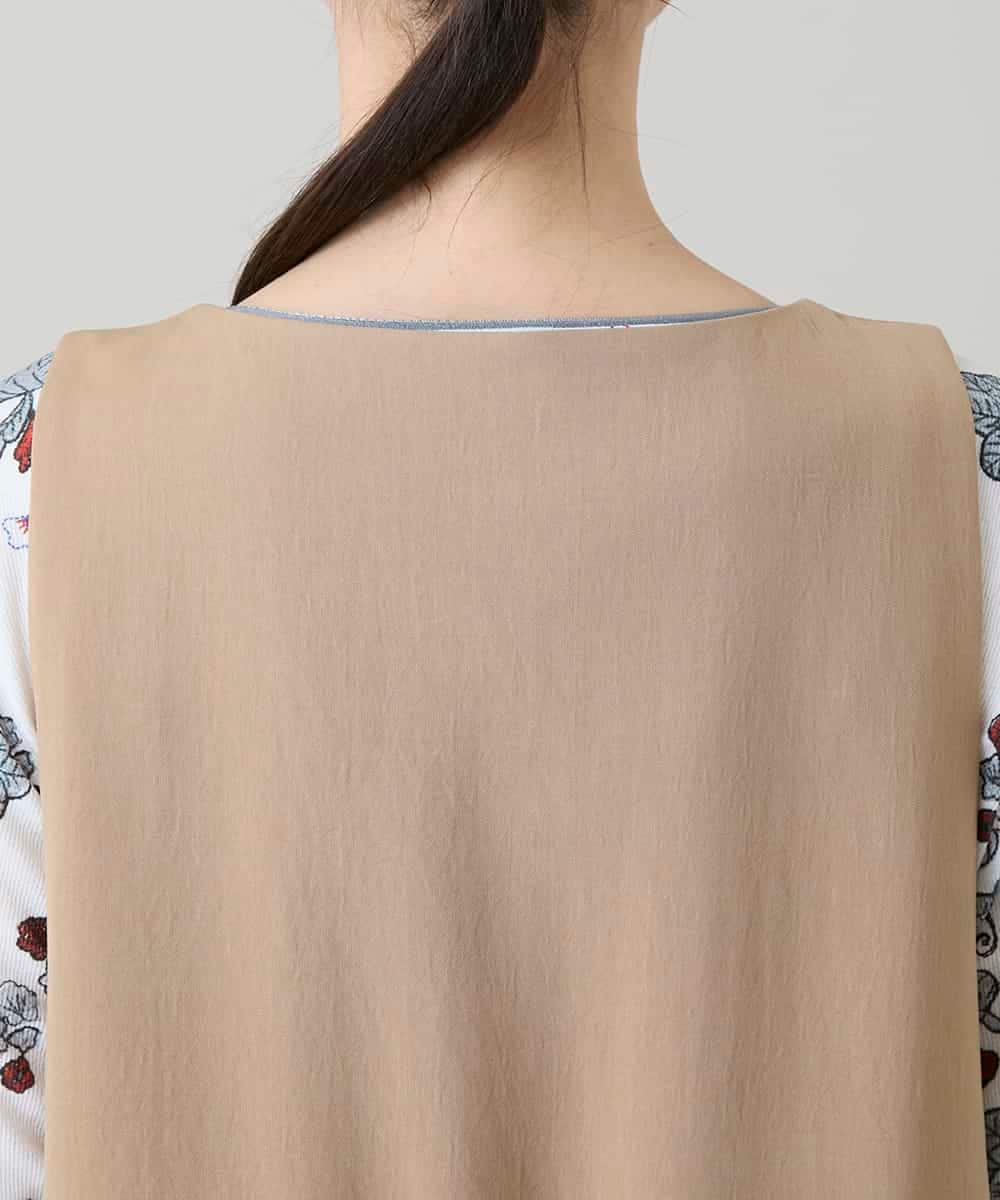 RHBGD06540 HIROKO KOSHINO(ヒロココシノ) 【先行予約】ロングスリットデザインジレ /日本製/洗える ベージュ