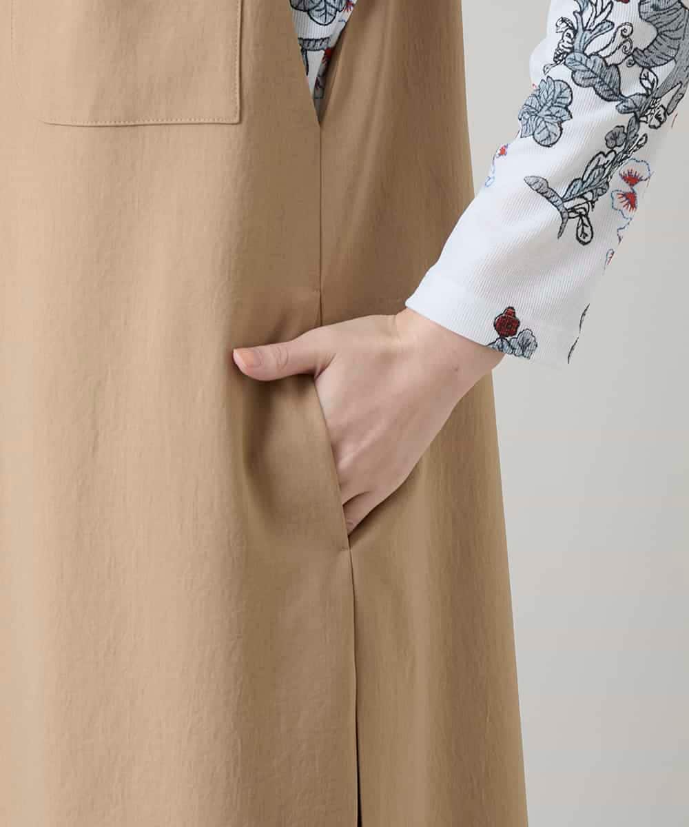 RHBGD06540 HIROKO KOSHINO(ヒロココシノ) 【先行予約】ロングスリットデザインジレ /日本製/洗える ベージュ