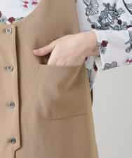 RHBGD06540 HIROKO KOSHINO(ヒロココシノ) 【先行予約】ロングスリットデザインジレ /日本製/洗える ベージュ