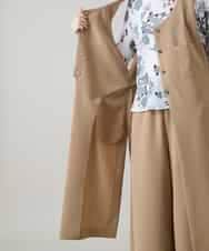 RHBGD06540 HIROKO KOSHINO(ヒロココシノ) 【先行予約】ロングスリットデザインジレ /日本製/洗える ベージュ