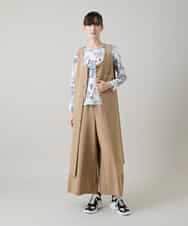 RHBGD06540 HIROKO KOSHINO(ヒロココシノ) 【先行予約】ロングスリットデザインジレ /日本製/洗える ベージュ