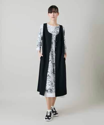 RHBGD06540 HIROKO KOSHINO 【先行予約】ロングスリットデザインジレ /日本製/洗える