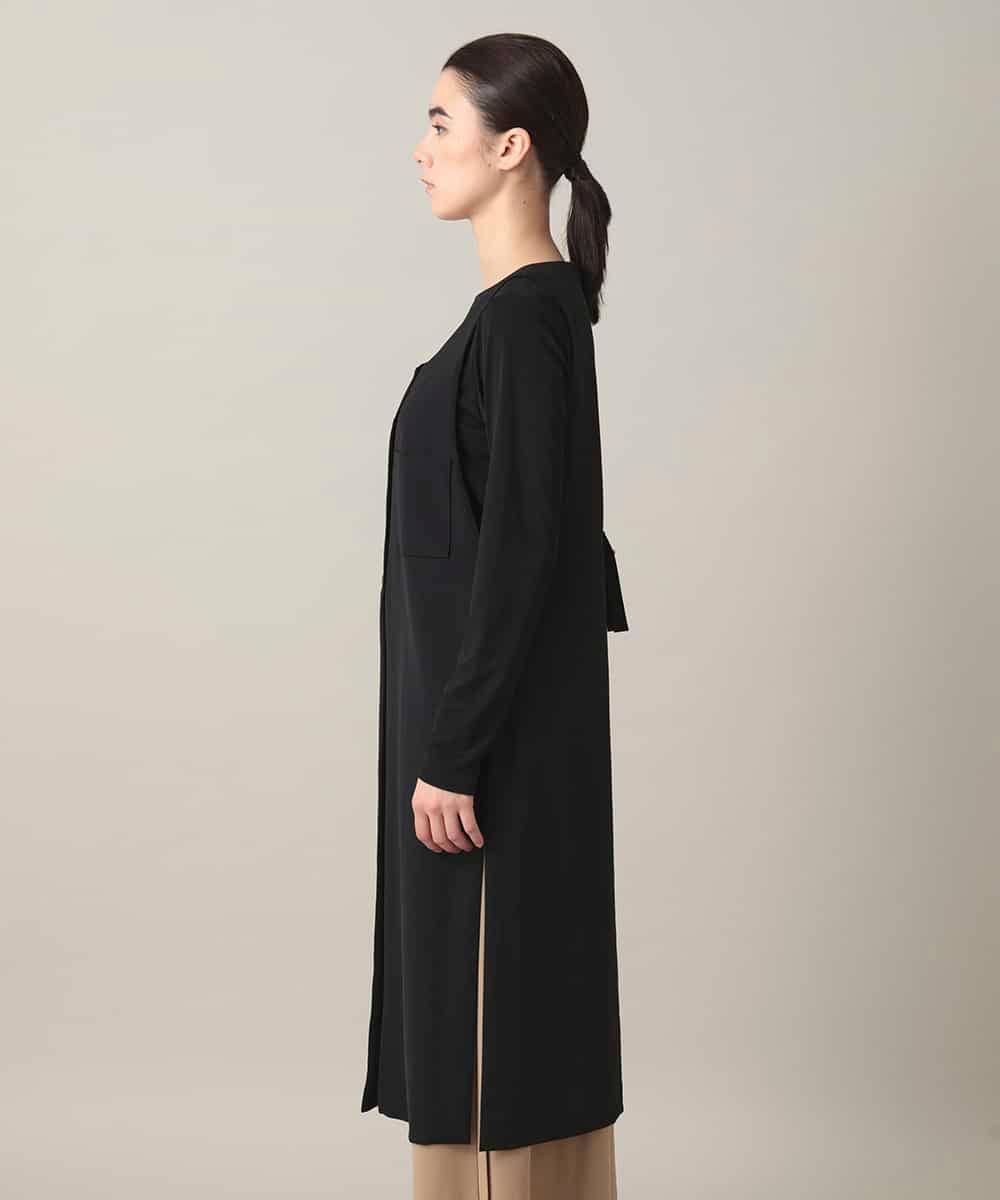 RHBGD06540 HIROKO KOSHINO(ヒロココシノ) 【先行予約】ロングスリットデザインジレ /日本製/洗える ブラック