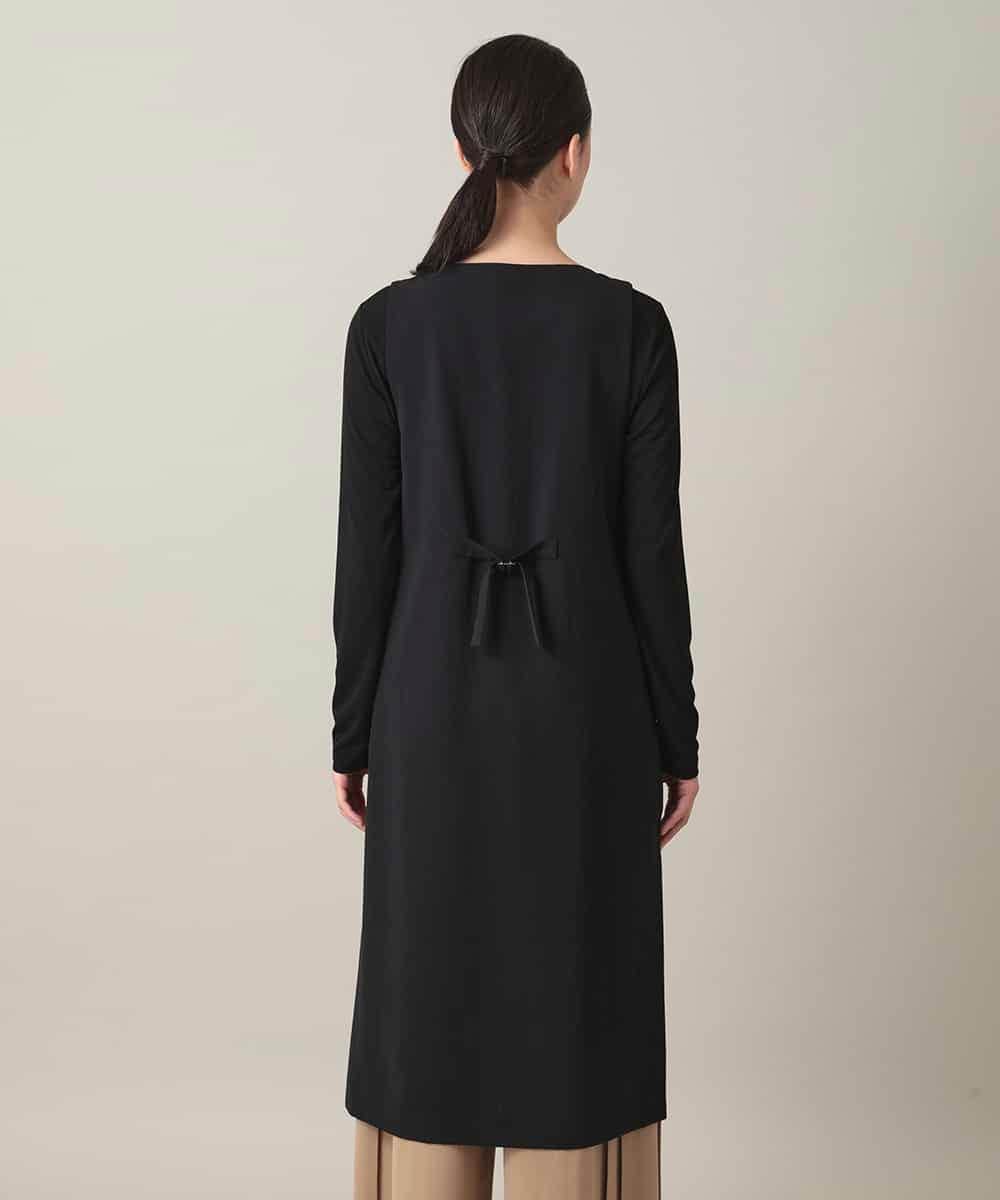 RHBGD06540 HIROKO KOSHINO(ヒロココシノ) 【先行予約】ロングスリットデザインジレ /日本製/洗える ブラック