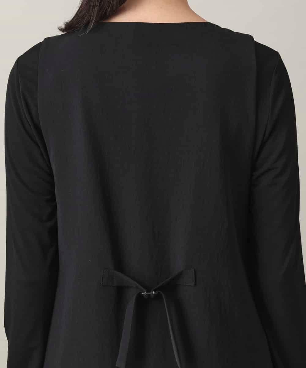 RHBGD06540 HIROKO KOSHINO(ヒロココシノ) 【先行予約】ロングスリットデザインジレ /日本製/洗える ブラック