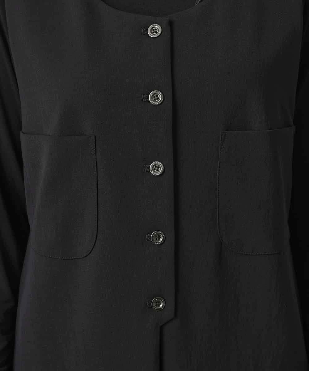 RHBGD06540 HIROKO KOSHINO(ヒロココシノ) 【先行予約】ロングスリットデザインジレ /日本製/洗える ブラック