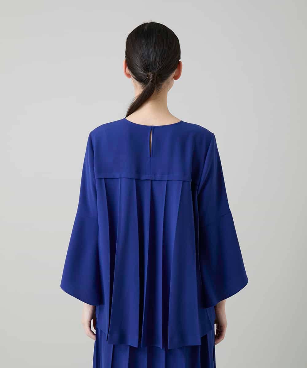 RHBGD11590 HIROKO KOSHINO(ヒロココシノ) 立体プリーツシルエットブラウス/洗える ブルー