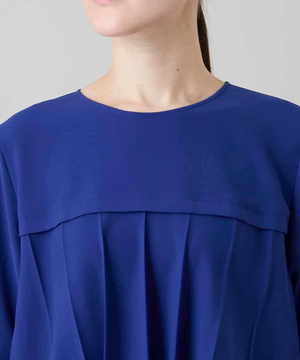 RHBGD11590 HIROKO KOSHINO(ヒロココシノ) 立体プリーツシルエットブラウス/洗える ブルー