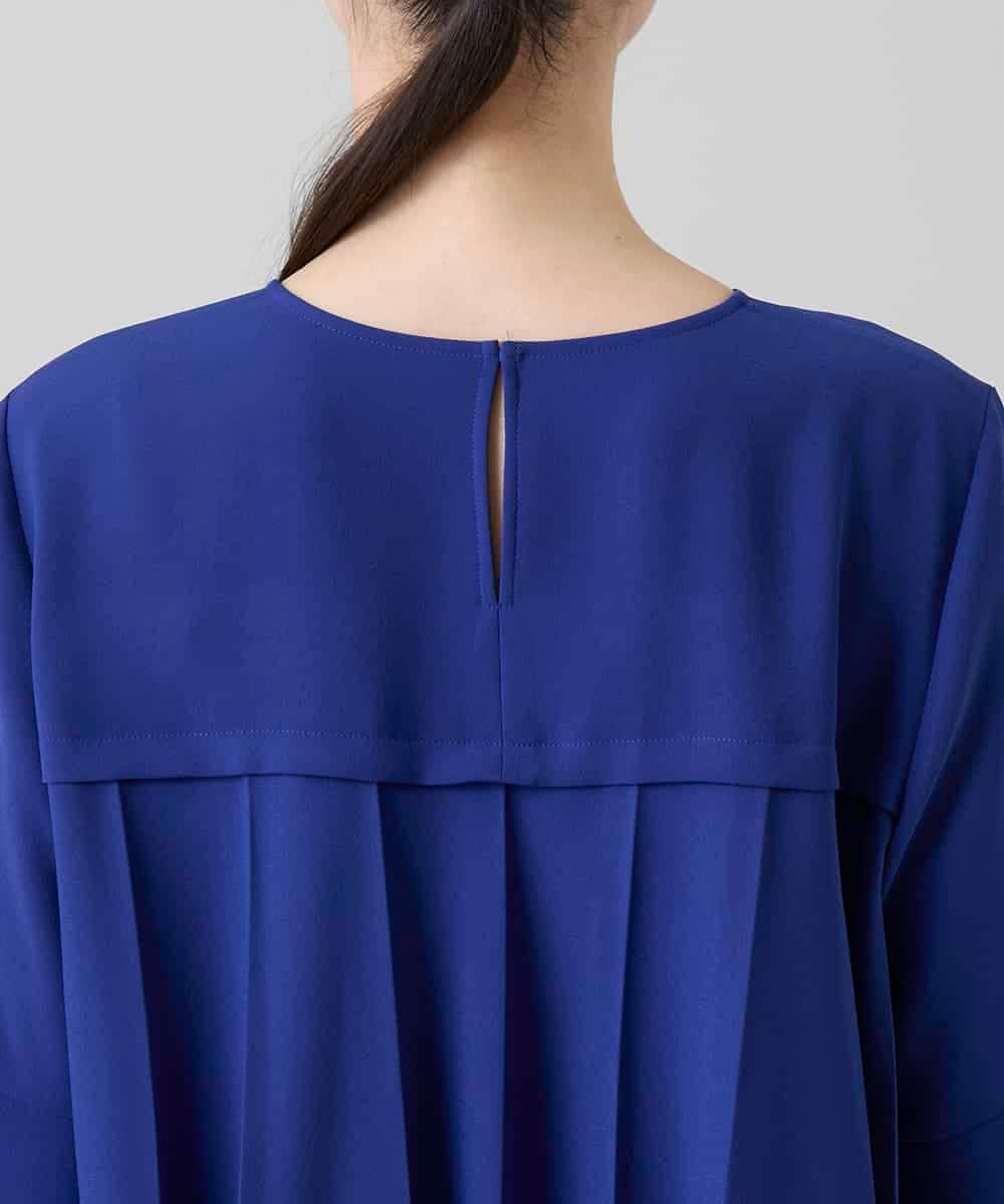 RHBGD11590 HIROKO KOSHINO(ヒロココシノ) 立体プリーツシルエットブラウス/洗える ブルー