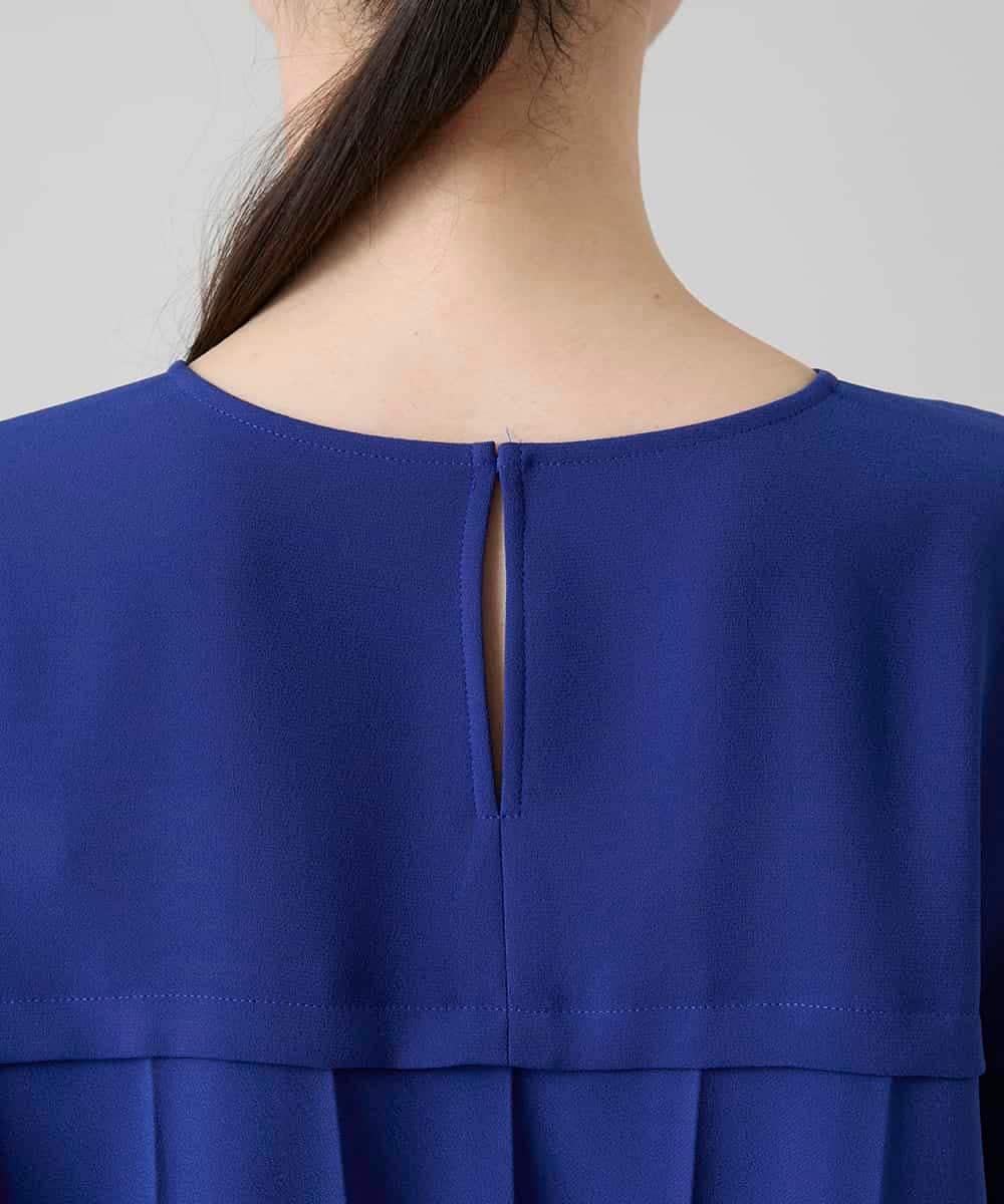 RHBGD11590 HIROKO KOSHINO(ヒロココシノ) 立体プリーツシルエットブラウス/洗える ブルー