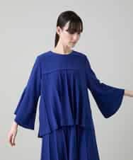 RHBGD11590 HIROKO KOSHINO(ヒロココシノ) 立体プリーツシルエットブラウス/洗える ブルー