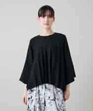 RHBGD11590 HIROKO KOSHINO(ヒロココシノ) 立体プリーツシルエットブラウス/洗える ブラック
