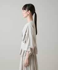 RHBGE20630 HIROKO KOSHINO(ヒロココシノ) タックアクセントジップアップブラウス/日本製/洗える グレージュ