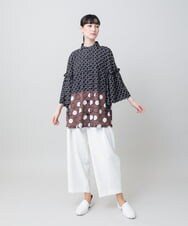 RHBGE27690 HIROKO KOSHINO(ヒロココシノ) マルチドットパターンデザインブラウス/日本製/洗える マルチ
