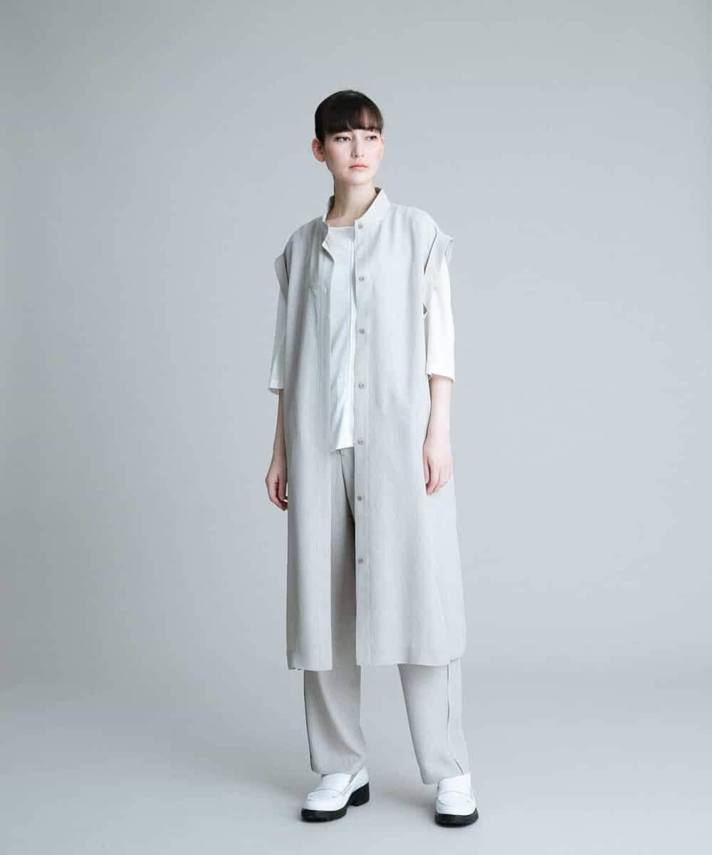 RHBGP10780 HIROKO KOSHINO(ヒロココシノ) 【日本製】ピンストライプロングジレ ベージュ