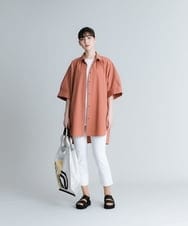 RHBGS07500 HIROKO KOSHINO(ヒロココシノ) 【洗える/日本製】ワイドシルエットボリュームシャツ オレンジ