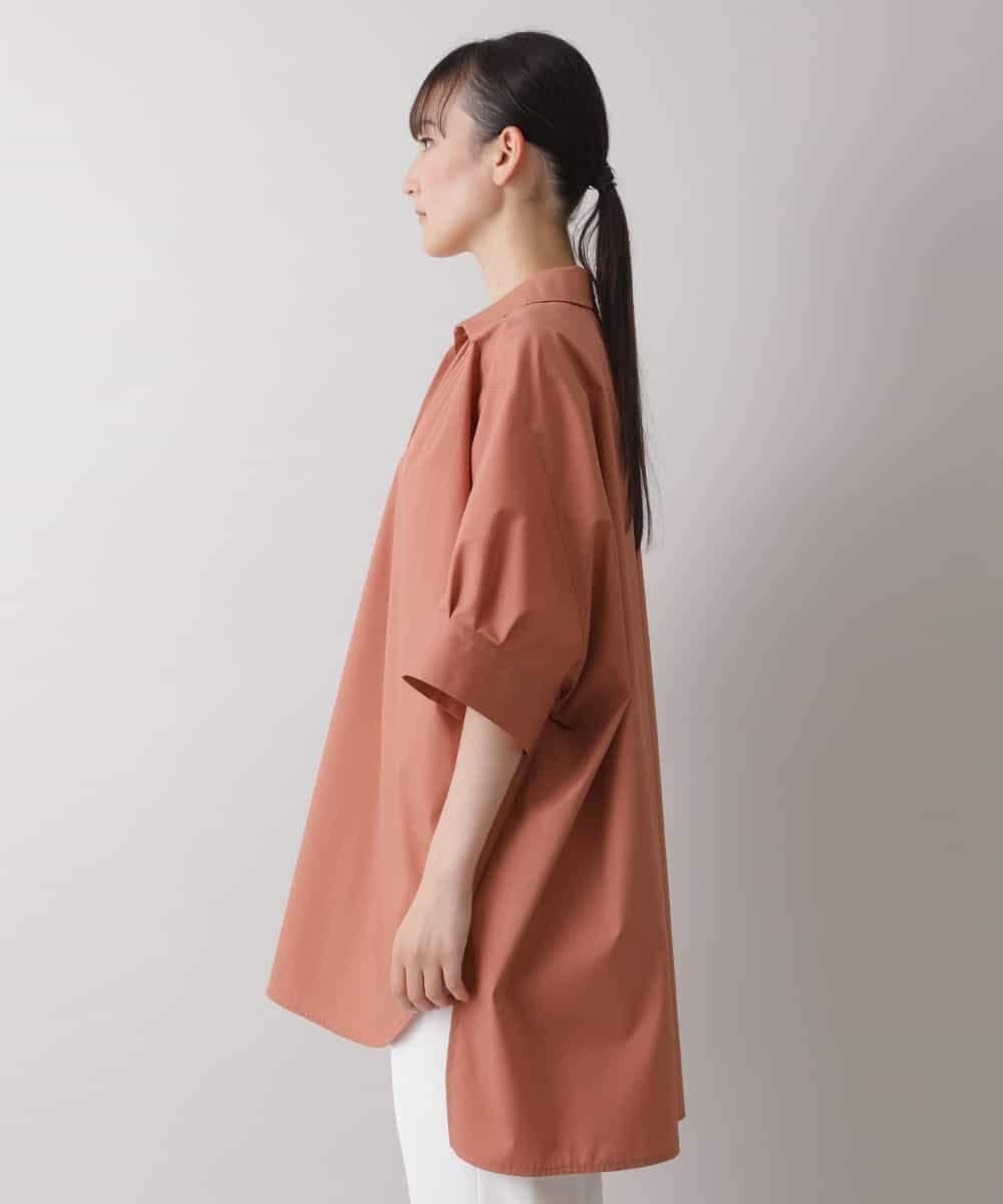 RHBGS07500 HIROKO KOSHINO(ヒロココシノ) 【洗える/日本製】ワイドシルエットボリュームシャツ オレンジ