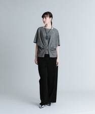 RHBGS10790 HIROKO KOSHINO(ヒロココシノ) 【日本製】カラミチェックドレープブラウス ブラック