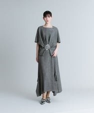 RHBGS10790 HIROKO KOSHINO(ヒロココシノ) 【日本製】カラミチェックドレープブラウス ブラック
