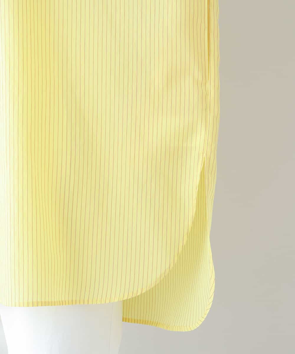 RHBGS16790 HIROKO KOSHINO(ヒロココシノ) 【日本製】フルーツ柄ストライプデザインシャツ ライトイエロー
