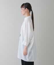 RHBGT30690 HIROKO KOSHINO(ヒロココシノ) 【洗える/日本製】墨絵ラウンドフォルムシャツ ホワイト