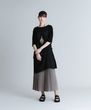 RHBGU17630 HIROKO KOSHINO(ヒロココシノ) 【洗える/日本製】ジョイントチュールドレープチュニック ブラック