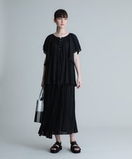 RHBHT44540 HIROKO KOSHINO(ヒロココシノ) 【洗える】ティアードスリーブエアリーブラウス ライトブルー