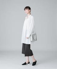RHBHW33690 HIROKO KOSHINO(ヒロココシノ) ドットモノトーンプリントシャツ /洗える ホワイト