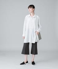 RHBHW33690 HIROKO KOSHINO(ヒロココシノ) ドットモノトーンプリントシャツ /洗える ホワイト