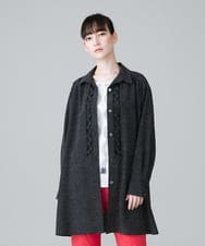 RHBHW33690 HIROKO KOSHINO(ヒロココシノ) ドットモノトーンプリントシャツ /洗える ブラック