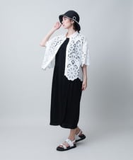 RHBIB13690 HIROKO KOSHINO(ヒロココシノ) フラワーレースコットンブラウス グリーン