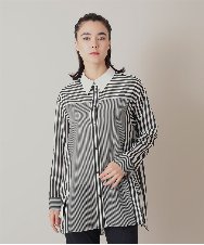 RHBIF12720 HIROKO KOSHINO(ヒロココシノ) マルチストライプシアーシャツチュニック/日本製/洗える ホワイト