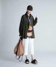RHBIQ61540 HIROKO KOSHINO(ヒロココシノ) 【日本製】オーバーサイズシアーシャツ グリーン