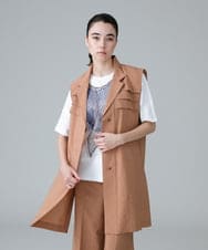 RHBIW40540 HIROKO KOSHINO(ヒロココシノ) ロングジレベスト/日本製 オレンジ