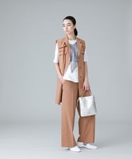 RHBIW40540 HIROKO KOSHINO(ヒロココシノ) ロングジレベスト/日本製 ネイビー