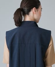 RHBIW40540 HIROKO KOSHINO(ヒロココシノ) ロングジレベスト/日本製 ネイビー