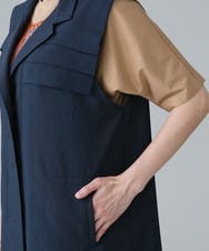 RHBIW40540 HIROKO KOSHINO(ヒロココシノ) ロングジレベスト/日本製 ネイビー